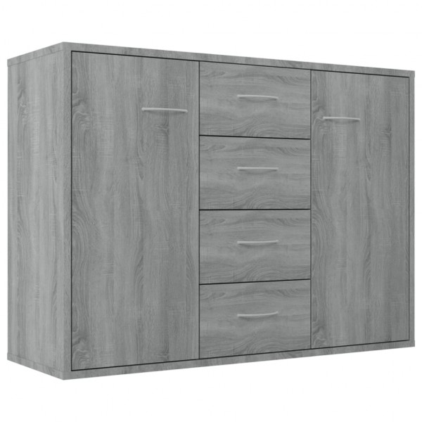 Aparador de madera contrachapada gris Sonoma 88x30x65 cm M 2