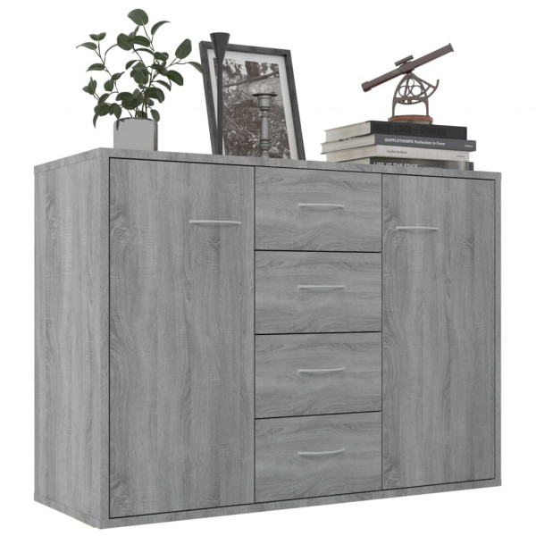 Aparador de madera contrachapada gris Sonoma 88x30x65 cm M 3