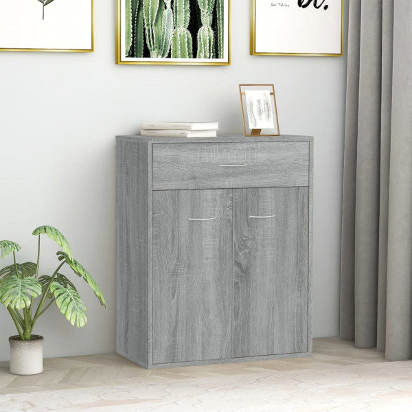 Aparador de madera contrachapada gris Sonoma 60x30x75 cm D