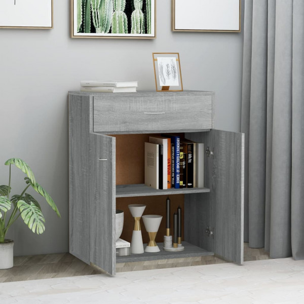 Aparador de madera contrachapada gris Sonoma 60x30x75 cm M 3