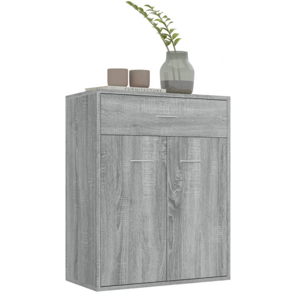 Aparador de madera contrachapada gris Sonoma 60x30x75 cm M 4