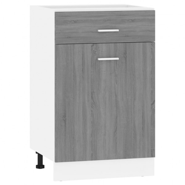 Armario inferior cocina contrachapado gris Sonoma 50x46x81.5 cm M 2