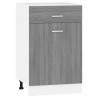 Armario inferior cocina contrachapado gris Sonoma 50x46x81.5 cm 2