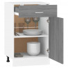 Armario inferior cocina contrachapado gris Sonoma 50x46x81.5 cm 4
