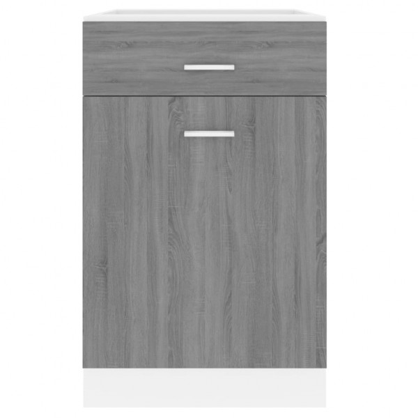 Armario inferior cocina contrachapado gris Sonoma 50x46x81.5 cm M 5