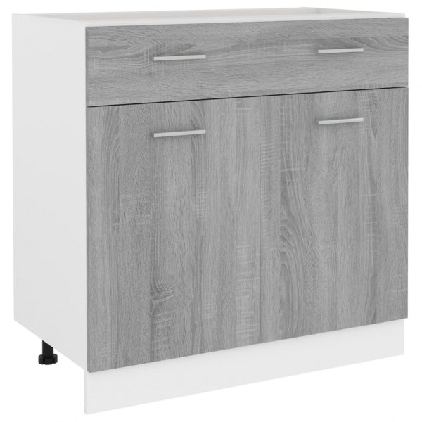 Armario inferior cocina contrachapada gris Sonoma 80x46x81.5 cm M 2