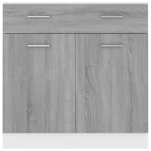 Armario inferior cocina contrachapada gris Sonoma 80x46x81.5 cm M 5