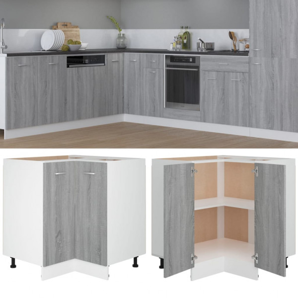 Armario de cocina contrachapada gris sonoma 75.5x75.5x80.5cm D