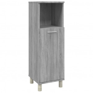 Armario de baño madera contrachapada gris Sonoma 30x30x95 cm H