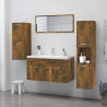 Armario de baño madera contrachapada roble ahumado 30x30x130 cm 3