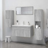 Armario de baño madera contrachapada gris Sonoma 30x30x130 cm 3