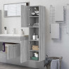 Armario de baño madera contrachapada gris Sonoma 30x30x130 cm 4