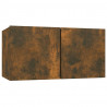 Armario colgante para TV madera roble ahumado 60x30x30 cm 2