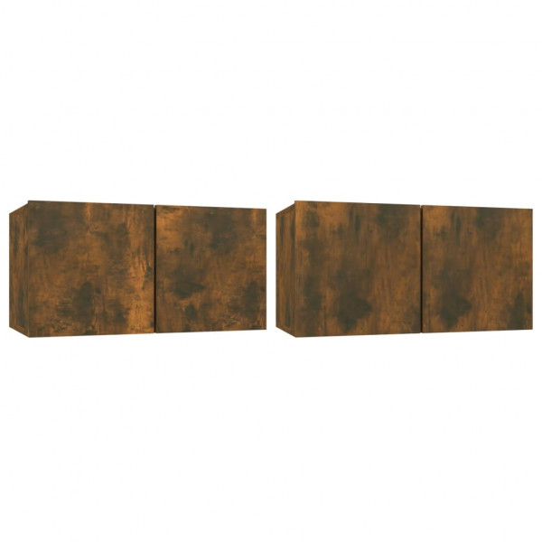 Muebles para TV colgantes 2 uds roble ahumado 60x30x30 cm M 2