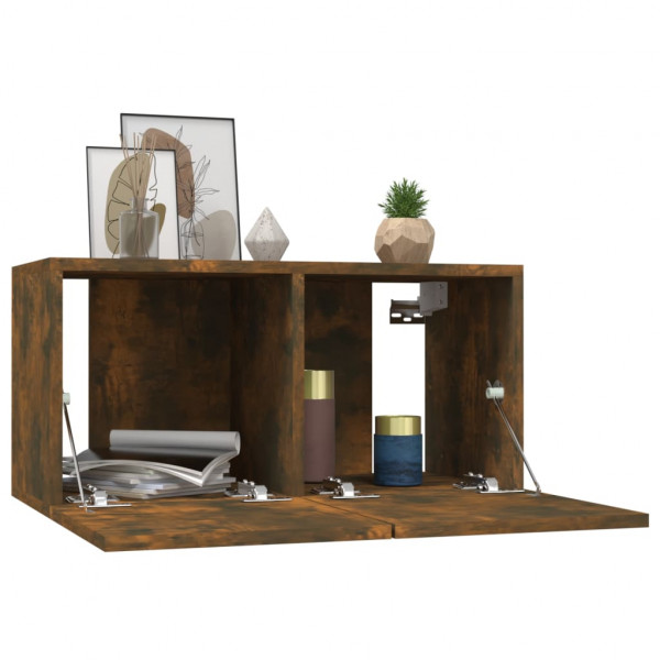 Muebles para TV colgantes 3 uds roble ahumado 60x30x30 cm M 3