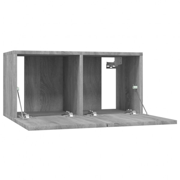 Mueble TV colgante madera contrachapada gris Sonoma 60x30x30 cm M 5