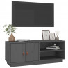 Mueble de TV de madera maciza de pino gris 105x34x40 cm 4