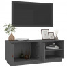 Mueble de TV de madera maciza de pino gris 105x34x40 cm 5