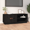 Mueble de TV de madera maciza de pino negro 105x34x40 cm 1