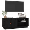 Mueble de TV de madera maciza de pino negro 105x34x40 cm 4