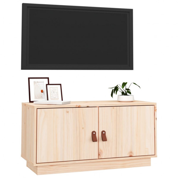 Mueble de TV de madera maciza de pino 80x34x40 cm M 4