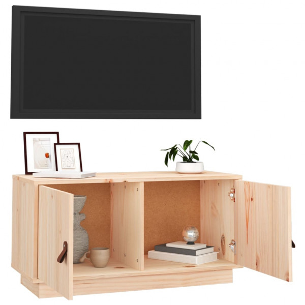 Mueble de TV de madera maciza de pino 80x34x40 cm M 5