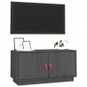 Mueble de TV de madera maciza de pino gris 80x34x40 cm 4