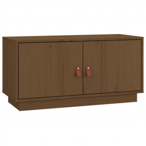 Mueble de TV madera maciza de pino marrón miel 80x34x40 cm H