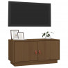 Mueble de TV madera maciza de pino marrón miel 80x34x40 cm 4