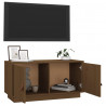 Mueble de TV madera maciza de pino marrón miel 80x34x40 cm 5