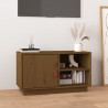 Mueble de TV madera maciza de pino marrón miel 70x34x40 cm 1