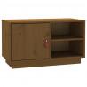 Mueble de TV madera maciza de pino marrón miel 70x34x40 cm 2