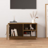 Mueble de TV madera maciza de pino marrón miel 70x34x40 cm 3