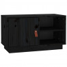 Mueble de TV de madera maciza de pino negro 70x34x40 cm 2