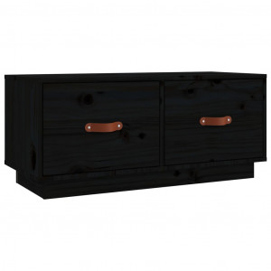 Mueble de TV de madera maciza de pino negro 80x34x35 cm H
