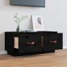Mueble de TV de madera maciza de pino negro 80x34x35 cm 3