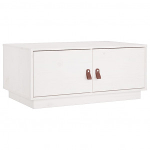 Mesa de centro de madera maciza de pino blanco 80x50x35 cm H