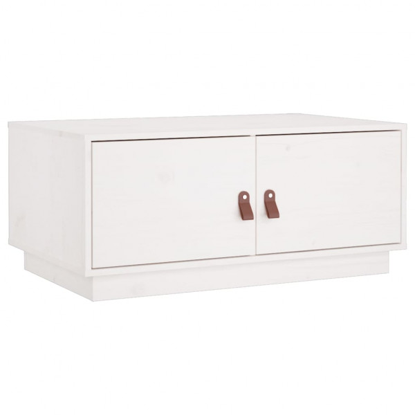 Mesa de centro 80x50x35 cm madeira de pinho maciça branco M 2