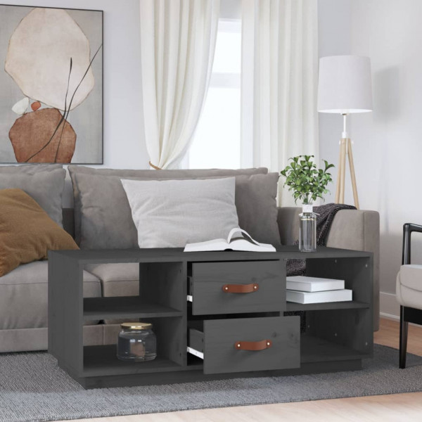 Mesa de centro 100x50x41 cm pinho maciço cinza M 3