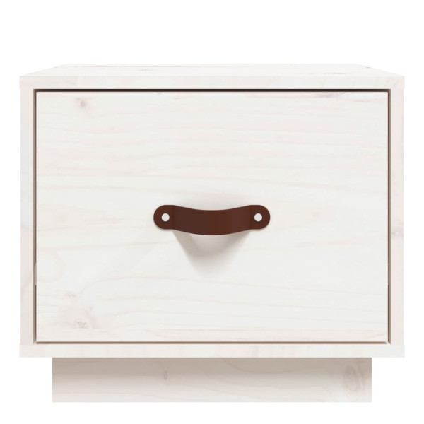 Mesa de cabeceira 40x34x45 cm madeira de pinho maciça branco M 5
