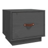 Mesita de noche madera maciza de pino gris 40x34x35 cm 2