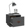 Mesitas de noche 2 uds madera maciza de pino gris 40x34x35 cm 4
