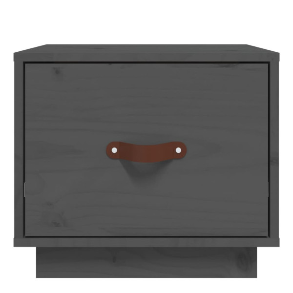Mesitas de noche 2 uds madera maciza de pino gris 40x34x35 cm M 5