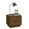 Mesita de noche madera maciza de pino marrón miel 40x34x35 cm 4