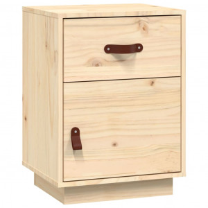 Mesita de noche madera maciza de pino 40x34x55 cm H