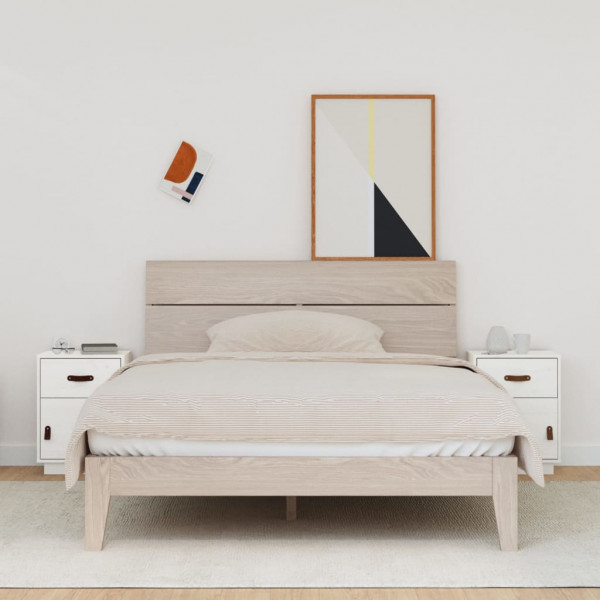 Mesitas de noche 2 uds madera maciza pino blanco 40x34x55 cm D