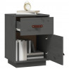 Mesitas de noche 2 uds madera maciza de pino gris 40x34x55 cm 4