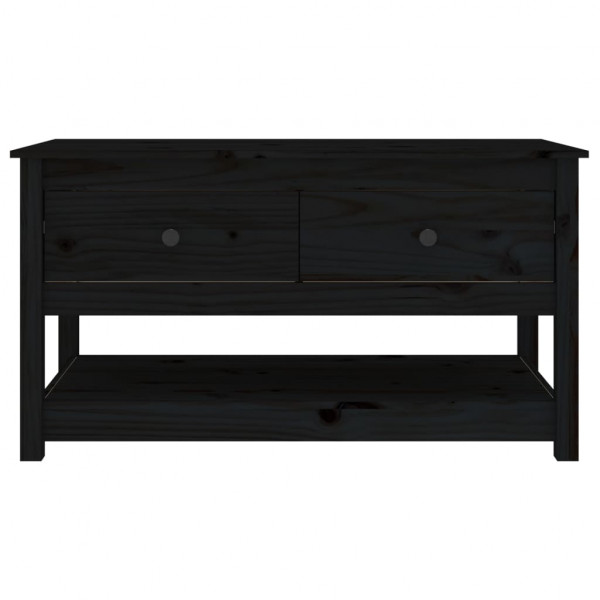 Mesa de centro de madera maciza de pino negra 102x49x55 cm M 3