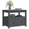 Mesa de centro de madera maciza de pino gris 71x49x55 cm 4