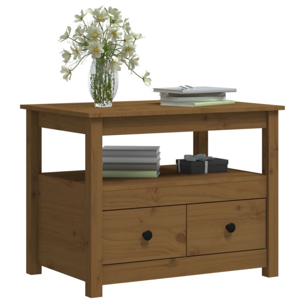 Mesa de centro 71x49x55 cm pinho maciço castanho mel M 4